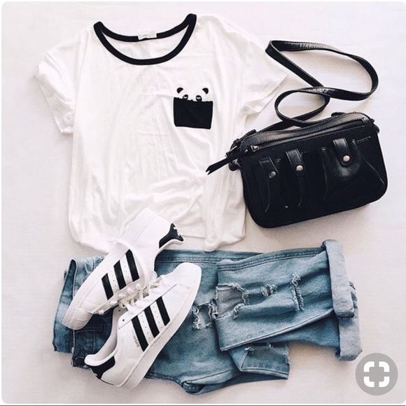 CUTE TUMBLR PANDA SHIRT - Picture 1 of 3